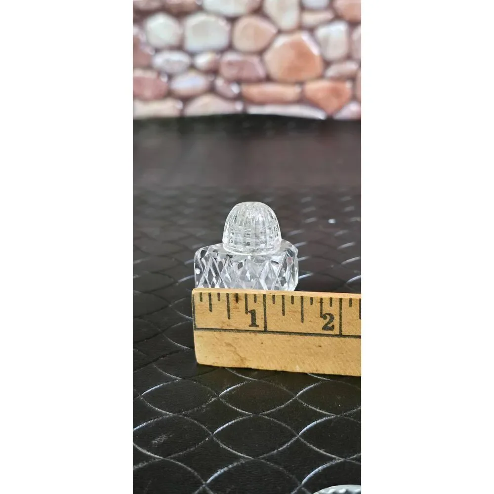 Cut Crystal Heart Salt and Pepper Shakers-Rare